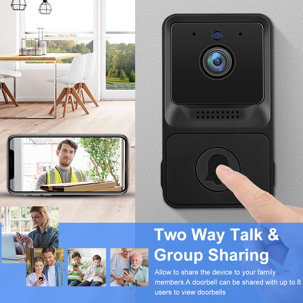 Doorbells Elecpow Mini Wireless WiFi Video Doorbell Camera Smart Home Door Bell Kits with Cloud Storage Night Vision Security 230712