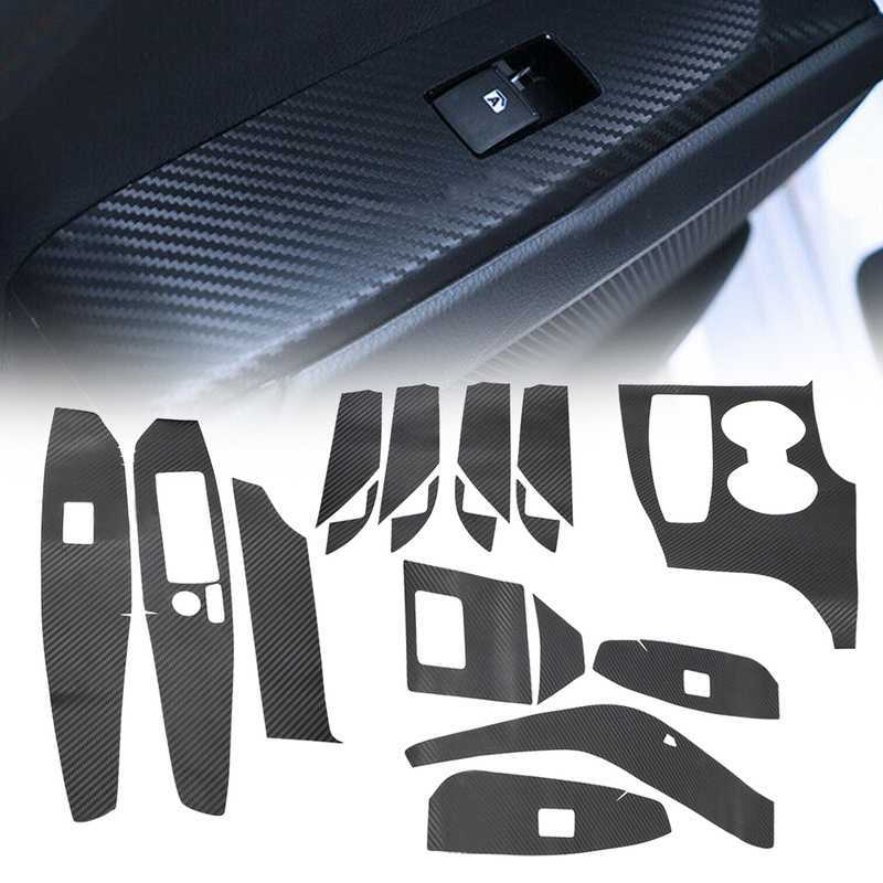 Car Interior Kits Trim Stickers Black Carbon Fiber Style 3D Car Stickers Film Decor Accessories for Toyota Camry 2018-2021 LHD