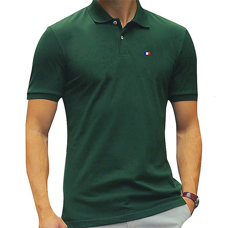 Men s T Shirts Top Quality Solid Color Mens Polo Shirts 100 Cotton Short Sleeve Casual Hommes Fashion Summer Lapel Male Tops 230713