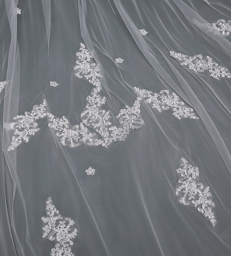 Wedding Hair Jewelry Arrival White Ivory Cathedral Wedding Veils Lace Edge Bridal accessories Trouwen Marriage Bridal Veil Velo da sposa lungo 230713