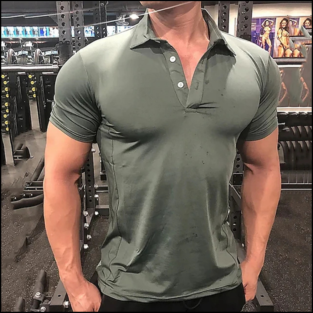 Mens Polos Muscle Man Polo 3d Sporting Style Polo Shirt Mesh Breathable Lapel Casual Tops Fashion Simple Short Sleeve Senior MenS Clothing 230713