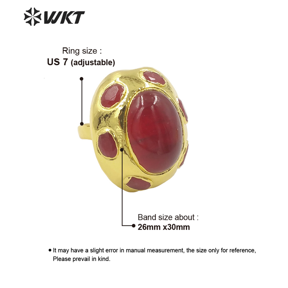 Wedding Rings WT-R412 WKT style rings Natural purple fluorite tourmaline Rings Adjustable for women party Rings trend jewelry 230713