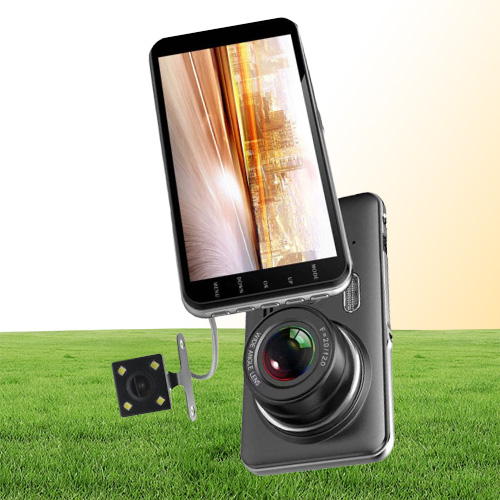 D207 Car DVR Camera 4quot Dual Lens Night Vision Rear View Camera GSensor Dash Cam Video Recorder Registrar Parking Monitor