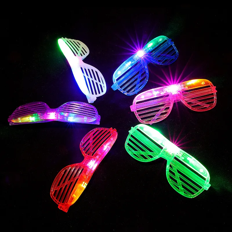 Fashion Shutters Shape LED Flashing Light Up kids Toys Christmas Party Supplies Decoration Glowing Glasses G0713