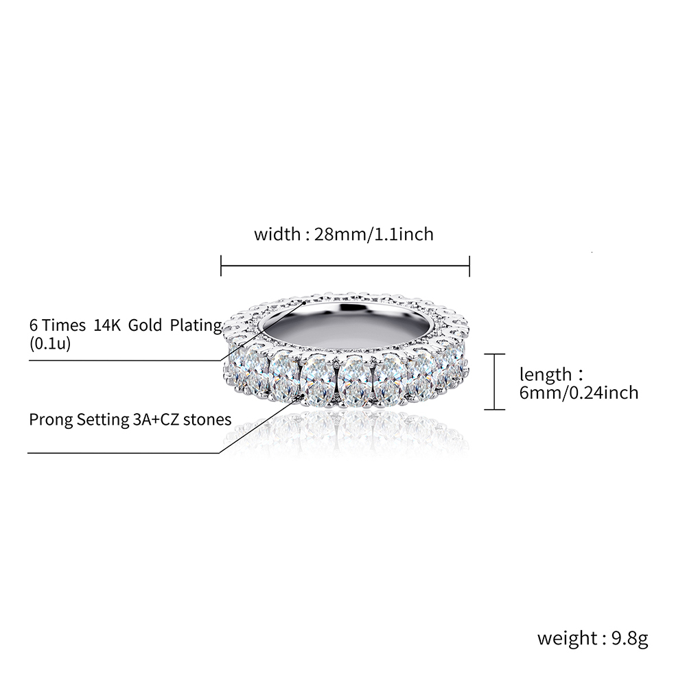 Wedding Rings TOPGRILLZ Womens Ring Full Iced Out Micro Pave Cubic Zirconia Simple Rings Wedding Rings Hip Hop Jewelry For Gift 230713