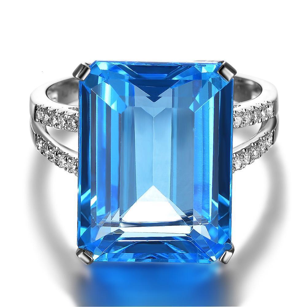 Wedding Rings Exquisite Natural Blue Crystal Ring Elegant Temperament Female Romantic Birthday Gift 230713