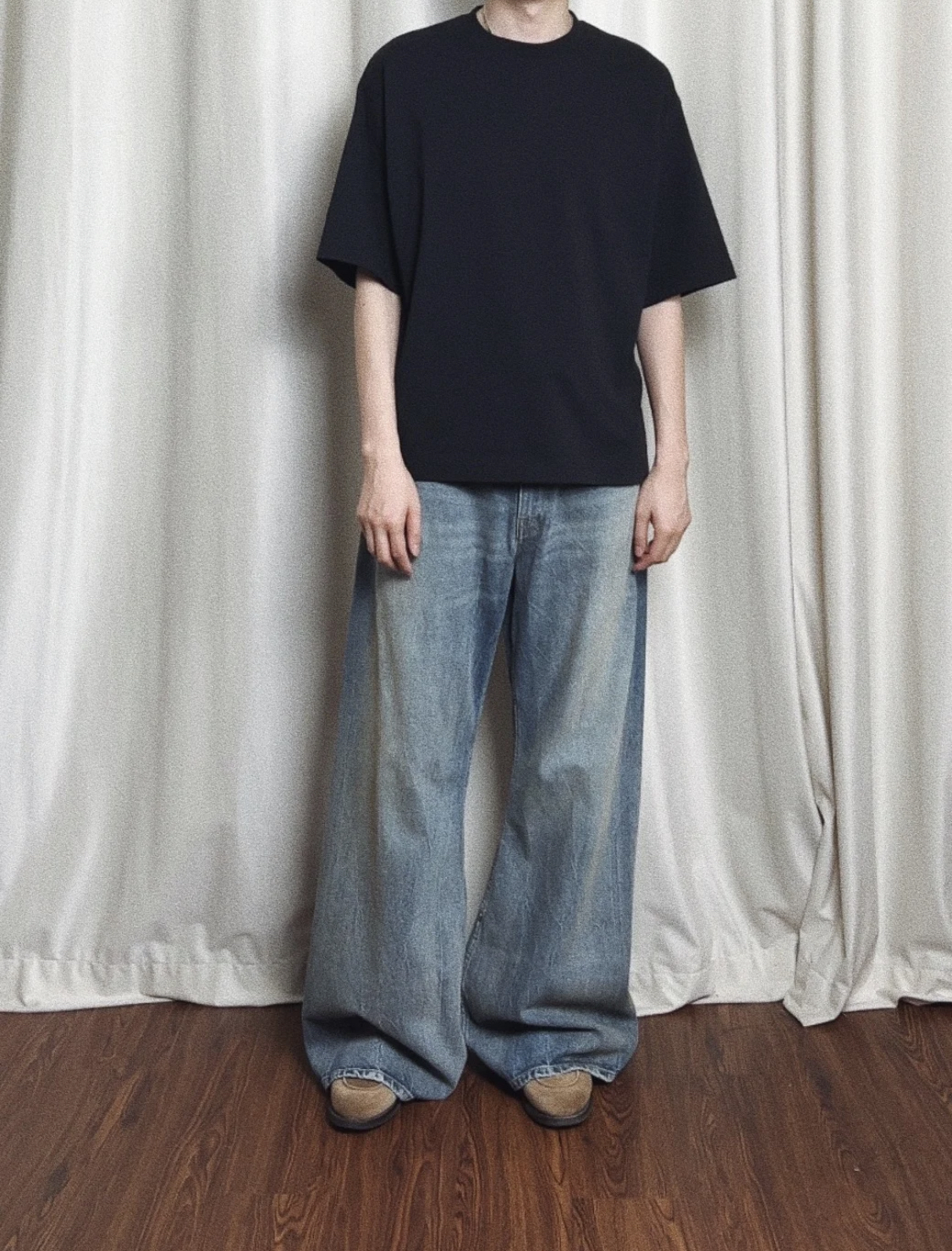 2023ss Washed Flared Washed Jeans for Men Blue Pants Loose Causal Jeans Straight Washed Flare Wide Leg Jeans Men Jeans Streetwear