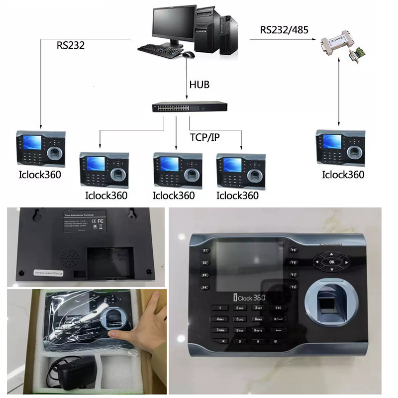 Recognition System iclock360 Linux USB TCP IP RFID Card Fingerprint Time Attendance Machine Clcok Recorder 230712
