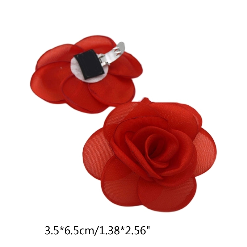 Shoe Parts Accessories 1 Pair Stylish Removable Rose Flower Shoe Clips Women Detachable Cloth Flower Charms Wedding Shoe Buckles High Heels Ornaments 