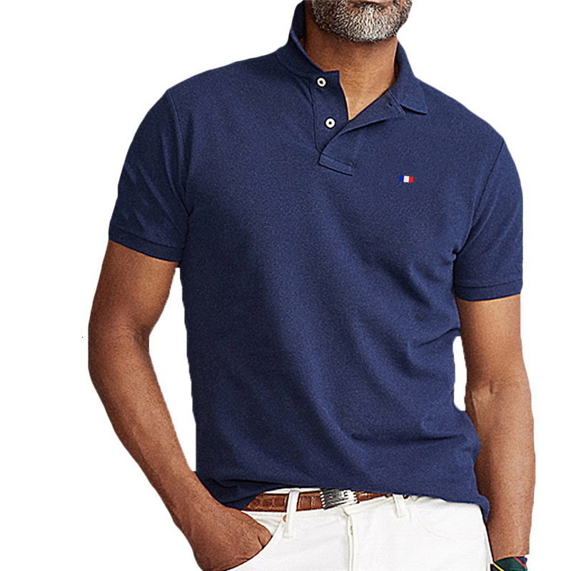 Men s T Shirts Top Quality Solid Color Mens Polo Shirts 100 Cotton Short Sleeve Casual Hommes Fashion Summer Lapel Male Tops 230713