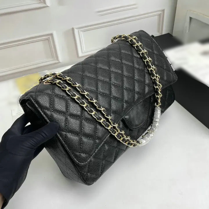 Cross by shoulder bag women's Quality Double Flap Bag Designer Real Leather Caviar Classic All Black Purse Quilted Fashion Handbag, Shoulder bag 11
Cross by shoulder bag women's Quality Double Flap Bag Designer Real Leather Caviar Classic All Black Purse Quilted Fashion Handbag, Shoulder bag 11