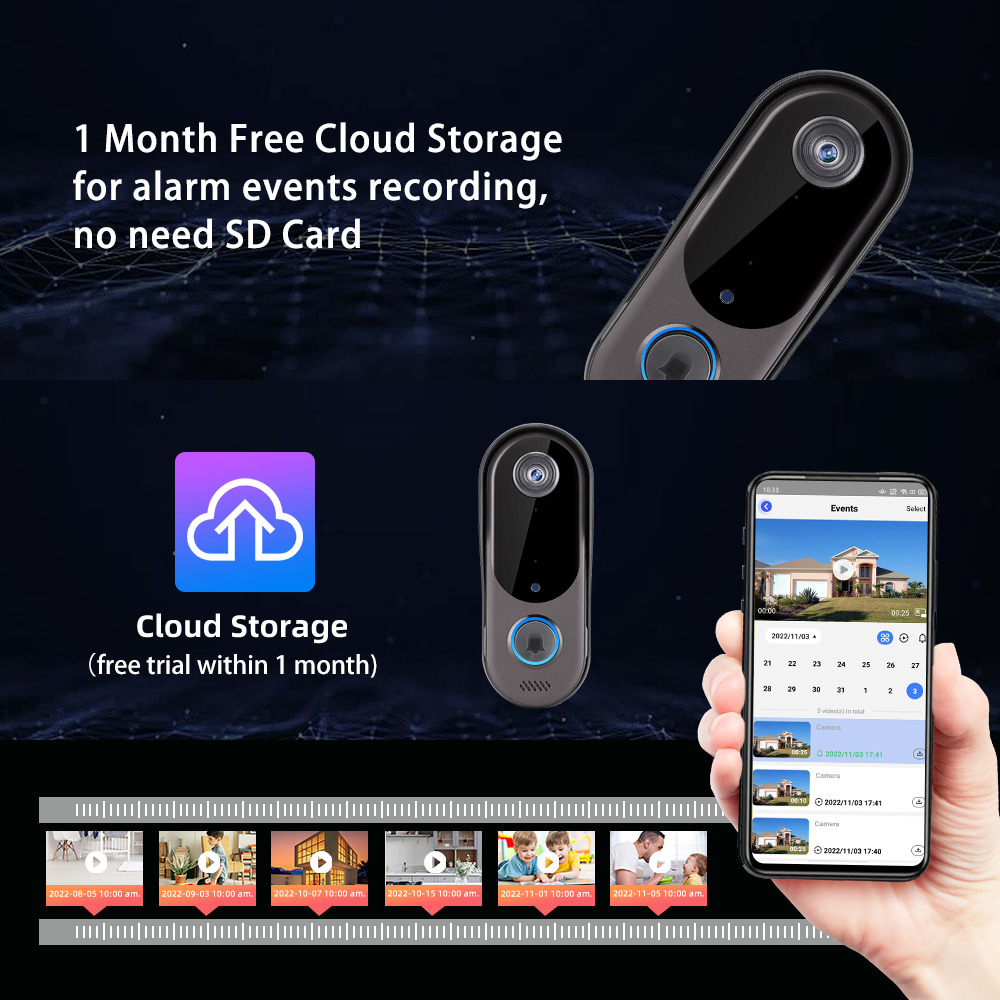 Doorbells Smart Home Security doorbell camera WiFi Video Intercom Door bell Camera Outdoor Wireless Doorbell 2 Way Audio Night Vision 230712