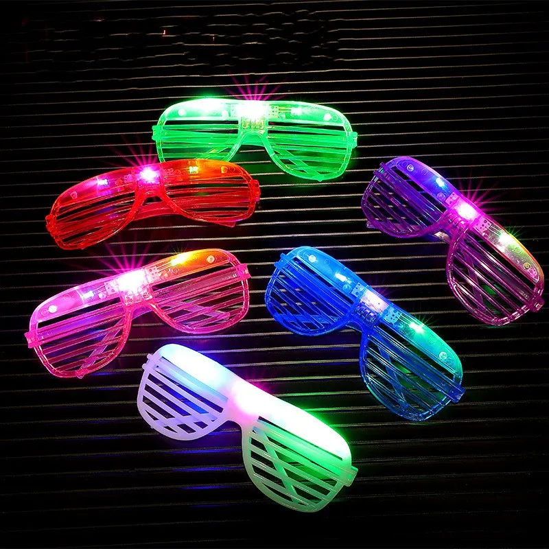 Fashion Shutters Shape LED Flashing Light Up kids Toys Christmas Party Supplies Decoration Glowing Glasses G0713