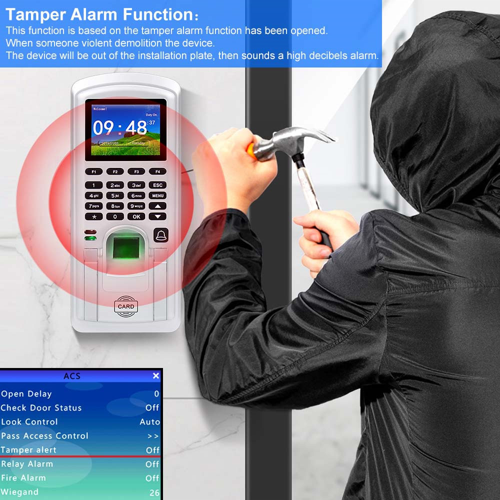 Recognition System RFID Fingerprint Access Control TCP IP Biometric Time Attendance Machine Employee Check in Recorder 2 4inch USB Realand 230712