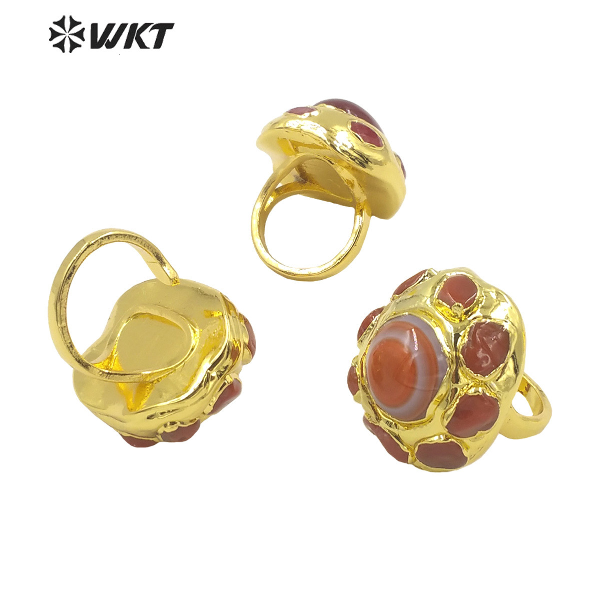 Wedding Rings WT-R412 WKT style rings Natural purple fluorite tourmaline Rings Adjustable for women party Rings trend jewelry 230713