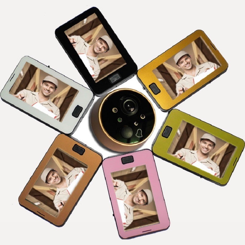 Doorbells Video Peephole Digital Door Camera Doorbell IR Night Vision 170 Degree Angle 4 3 Inch Monitor Smart Home Visual Cat Eye 230712