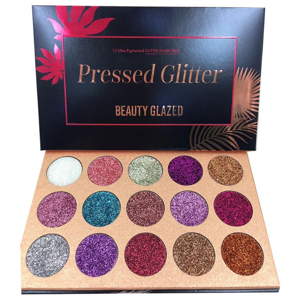 Eye Shadow BEAUTY GLAZED 15 Color Eyeshadow Palette Glitter Pressed Makeup Diamond Cosmetic Magnet Shine Shimmer Club Party Maquiagem 230712