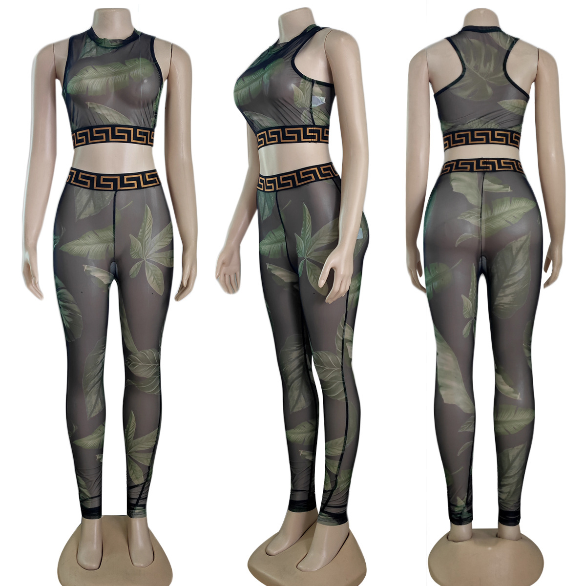 Women's Tracksuits Tops Shirts and Pants Outdoor Sport Outfit Womens Summer Tracksuits Yogo Clothes Vest Letter Print Gym Leggings Tanks and Trou