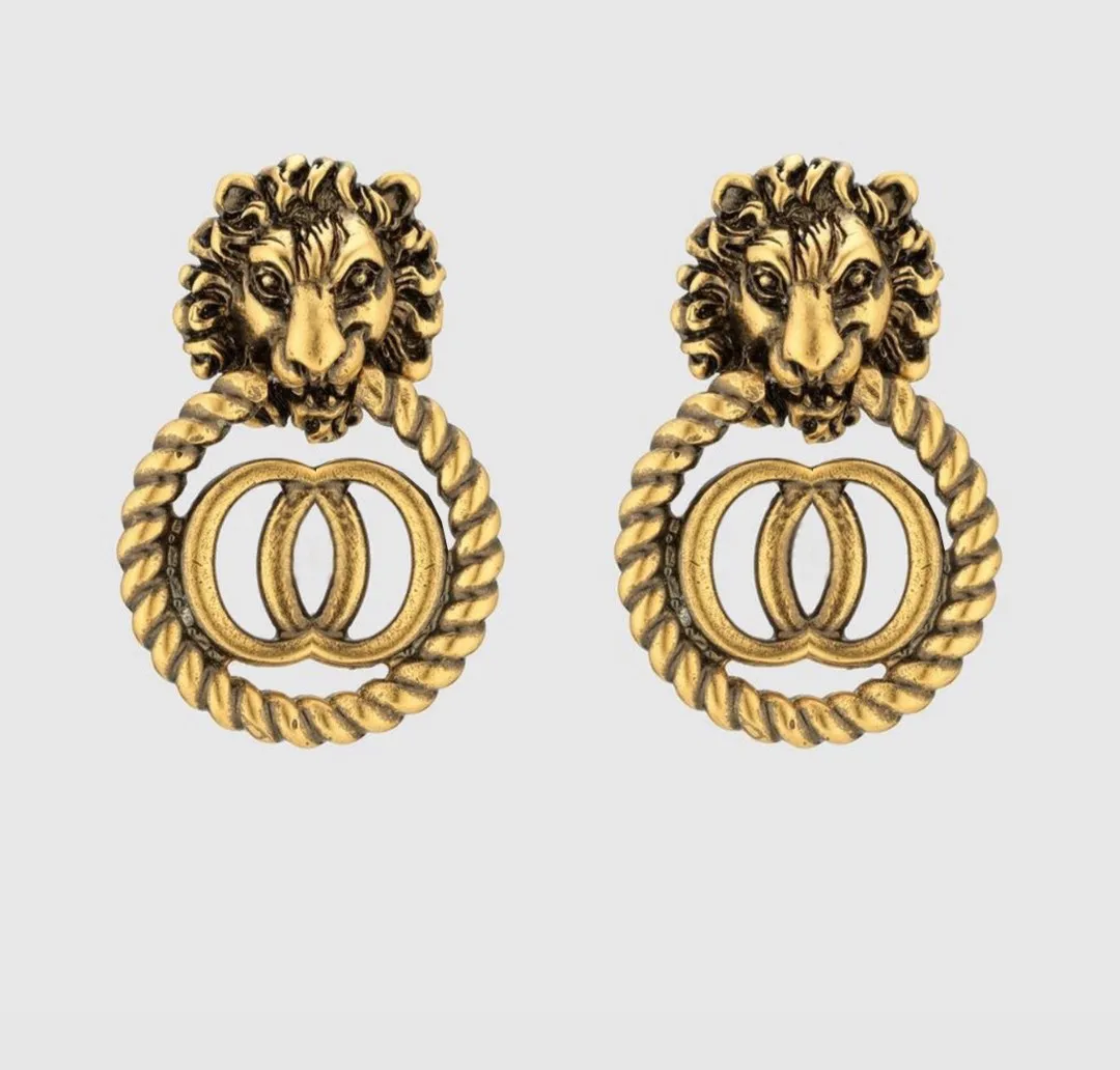 brand jewelry fashion Luxury Women Fashion Earrings Designer Vintage Letter G Studs Top Quality Engagement Earring For Lady Wholesale