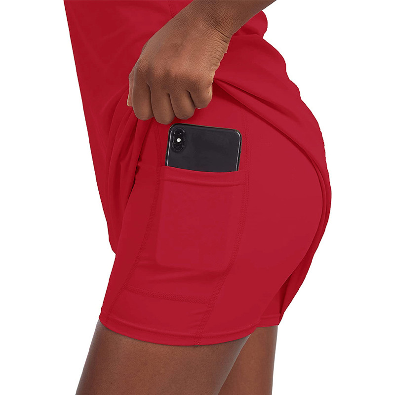 Tennis Lined Dress Yoga Outfit Exercise Chest Pad Inside Shorts Dresses Golf Gym Slip Fitness Women Tennis Pockets Dress LLLM88553
