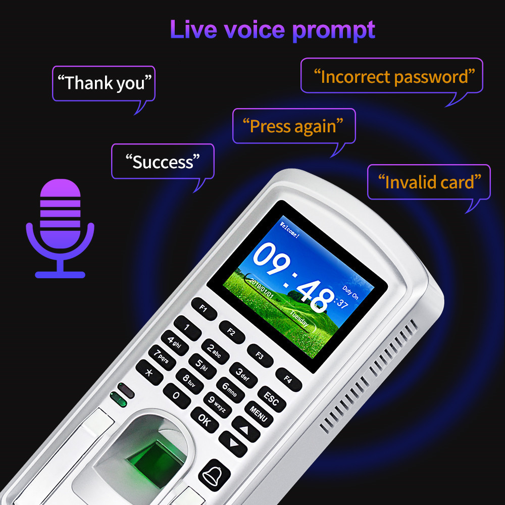 Recognition System RFID Fingerprint Access Control TCP IP Biometric Time Attendance Machine Employee Check in Recorder 2 4inch USB Realand 230712