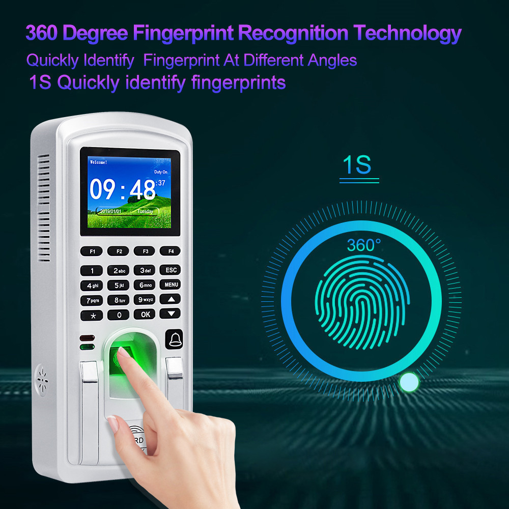 Recognition System RFID Fingerprint Access Control TCP IP Biometric Time Attendance Machine Employee Check in Recorder 2 4inch USB Realand 230712