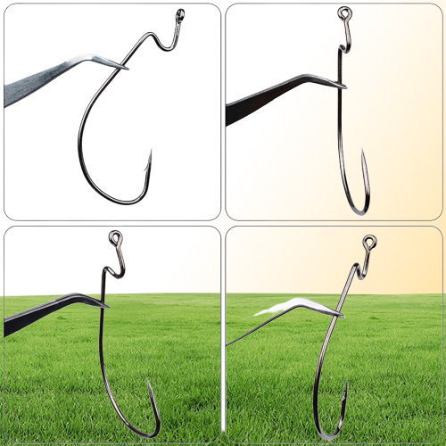 5 Sizes 1050 38105 Worm Hook High Carbon Steel Barbed Hooks Asian Carp Fishing Gear 200 Pieces Lot BL05