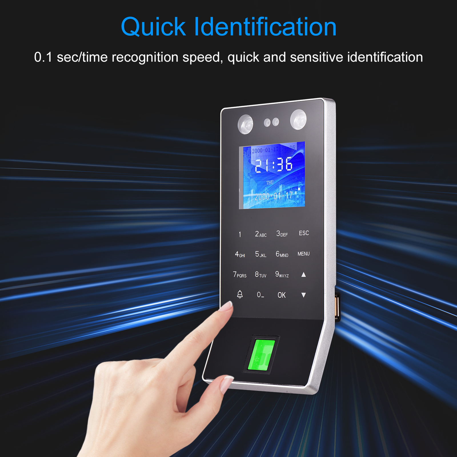 Recognition System Face Fingerprint Password Attendance Machine Access Control Time Clock Recorder ID Card Device Checking in 230712