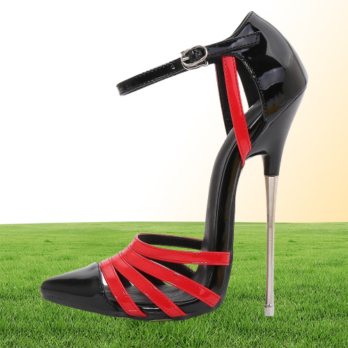 Extreme High Heels 16cm Mixed Colors Ankle Strap Women Shoes Stiletto Heel Show Modeling Party Female Shoes Pumps Sandals 46 LJ200