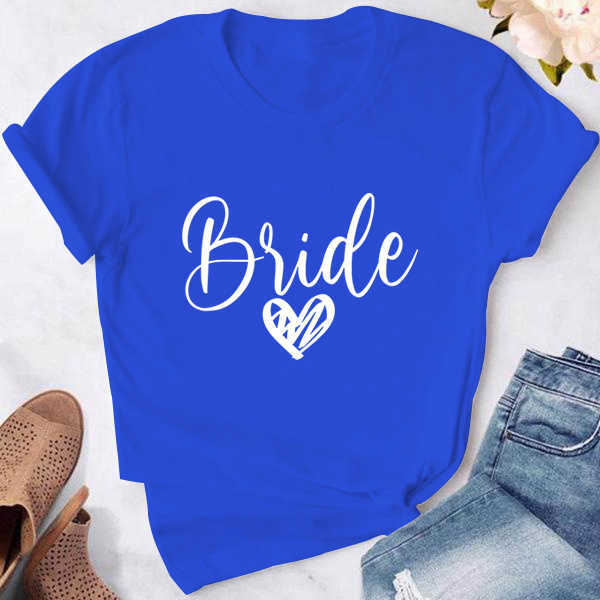 Women's T-Shirt Engagement Wedding Shower Short Sleeve Bride Team Single Party T-shirt G220612