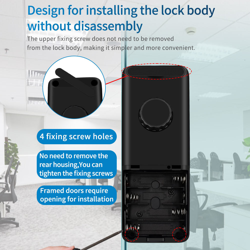 Recognition System Smart Phone Hahalock APP Fingerprint Lock Bluetooth Sliding Glass Door Electronic IC Card with Attendance Record 230712