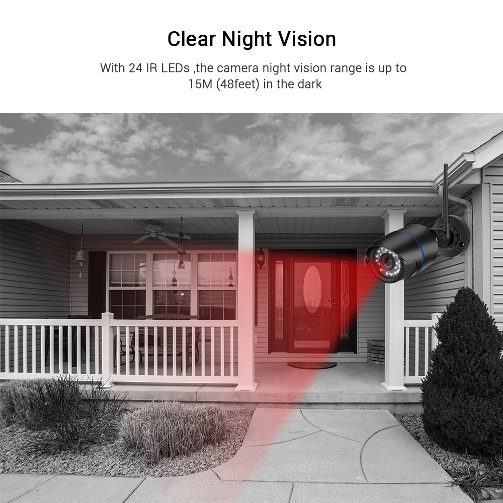 IP Cameras 5MP Wifi Camera HD 1080P Bullet Waterproof Outdoor Nightvision Audio Record Email Alert RTSP Xmeye Cloud iCSee 230712