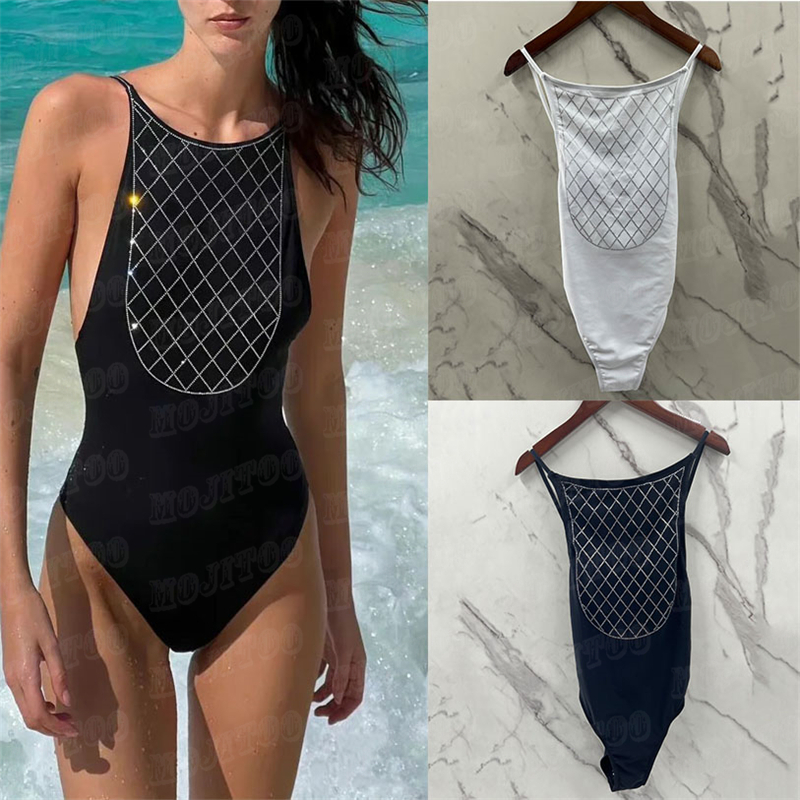Letter Rhinestone Swimwear Women Designer Bikini Vacation Beach Bodysuit Bikinis One Piece Swimsuit For Lady