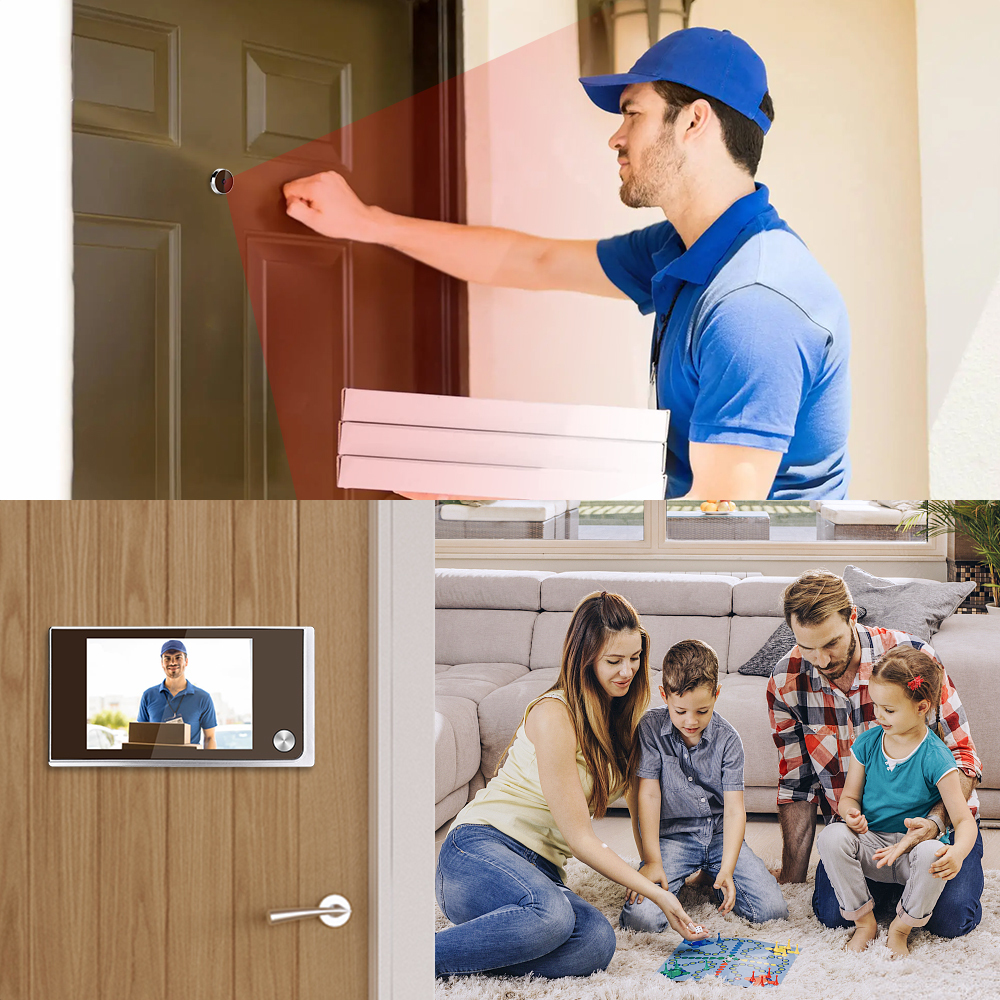 Doorbells Elecpow 3 5 Inch Peephole Doorbell Door Camera 120 LCD Digital Viewer Cat Eye Bell Smart Home Outdoor Monitor 230712