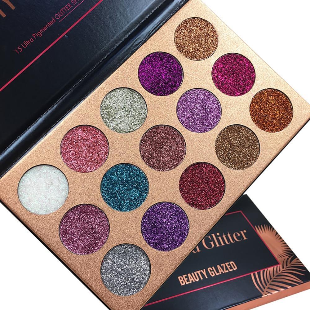Eye Shadow BEAUTY GLAZED 15 Color Eyeshadow Palette Glitter Pressed Makeup Diamond Cosmetic Magnet Shine Shimmer Club Party Maquiagem 230712