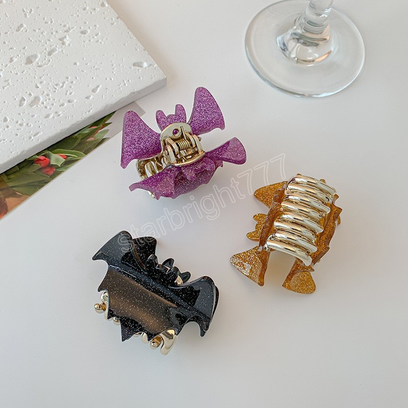 Halloween Bat Claw Clip Alloy Hair Clip Headwear Hair Accessories for Women Girls Festival Party Supplies