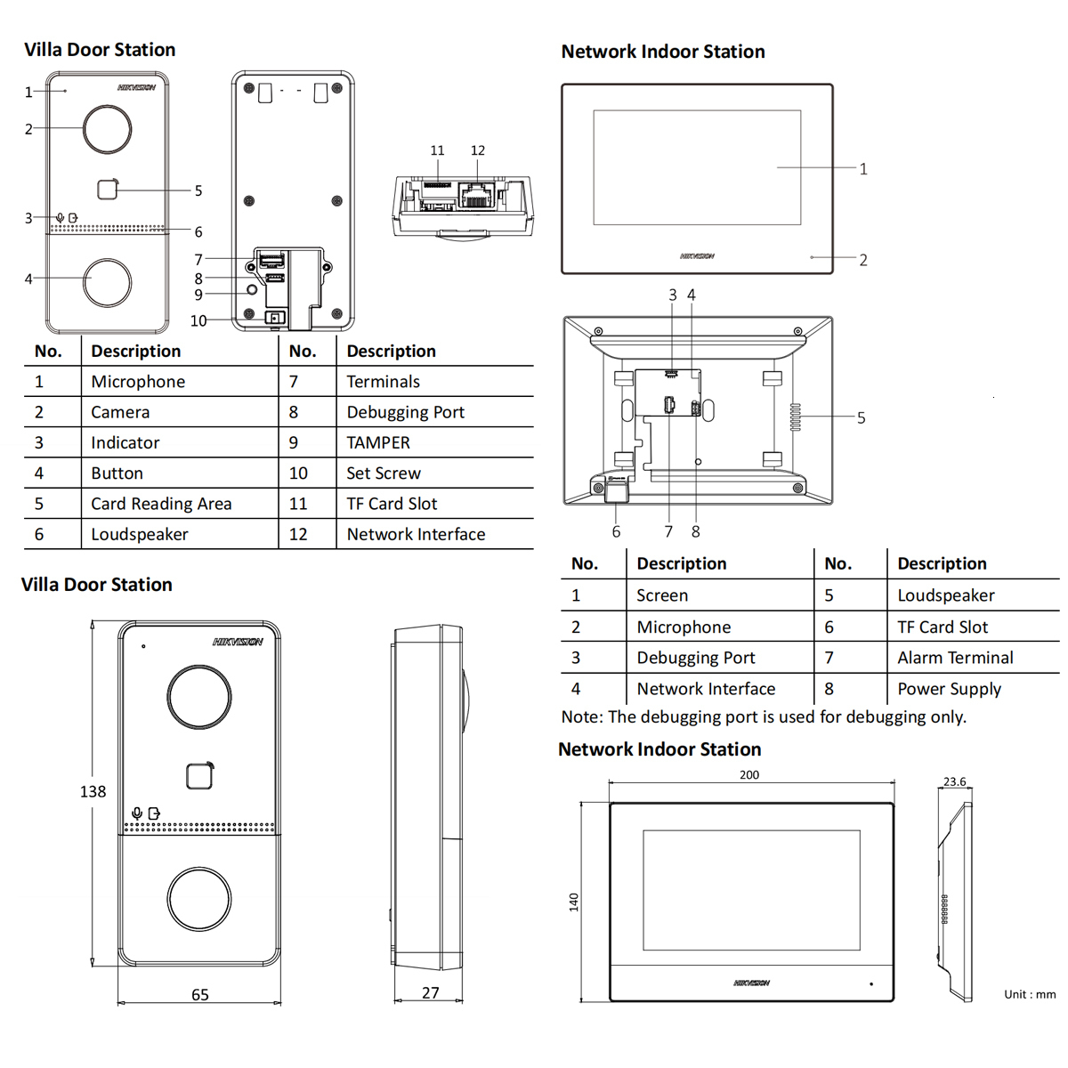 Smart Lock DS KIS603 P C Video Intercom Kit DS KV6113 WPE1 DS KH6320 WTE1 Standard POE Doorbell Door Station WIFI Monitor 230712