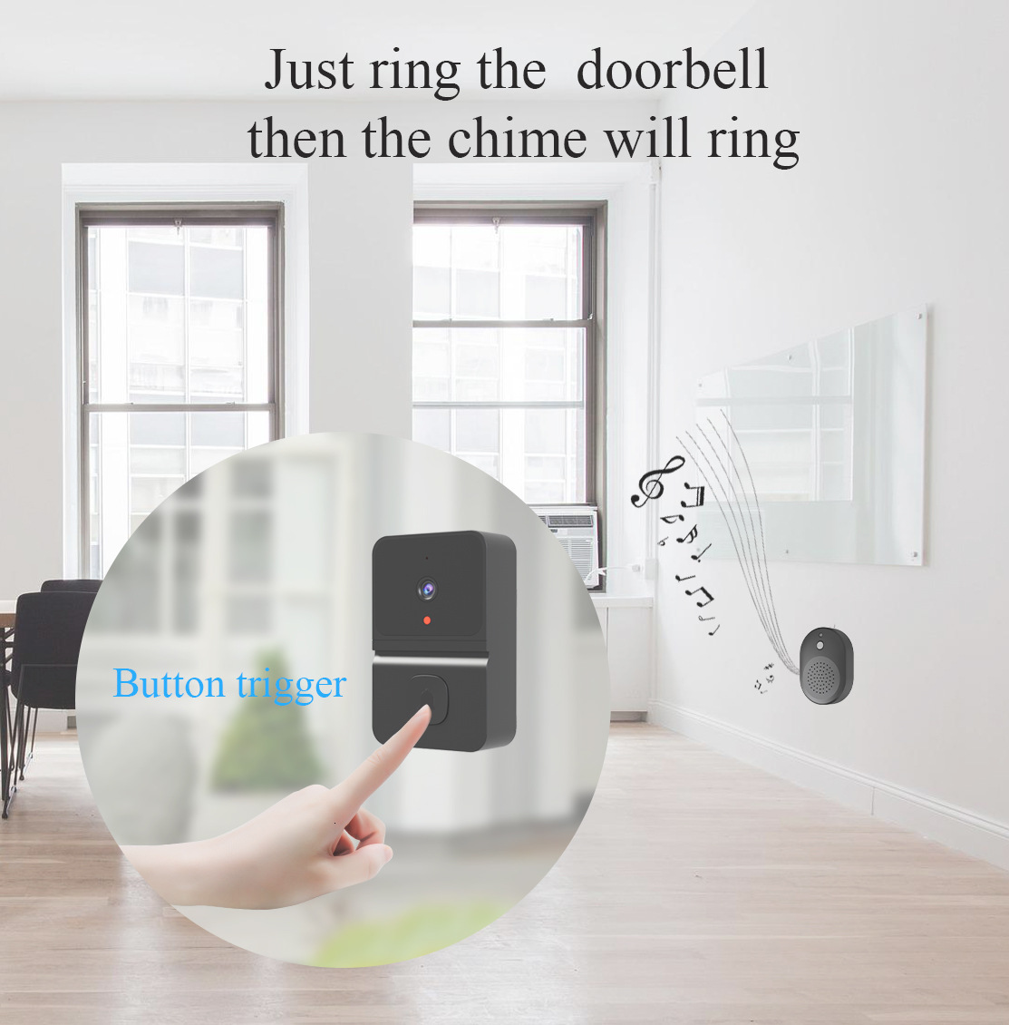 Doorbells Wireless Doorbell WiFi Outdoor HD Camera Security Door Bell Night Vision Video Intercom Voice Change For Home Monitor Phone 230712