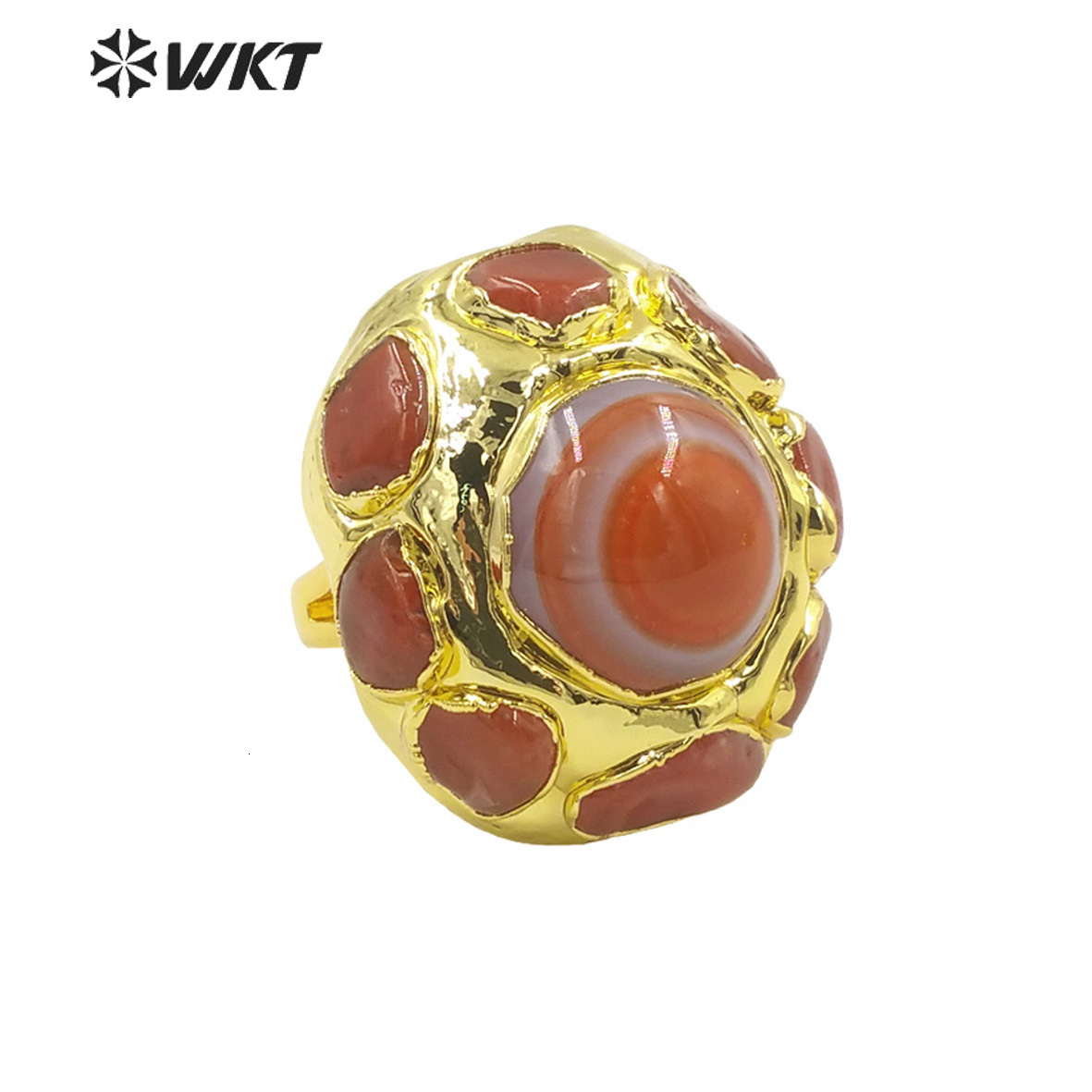 Wedding Rings WT-R412 WKT style rings Natural purple fluorite tourmaline Rings Adjustable for women party Rings trend jewelry 230713