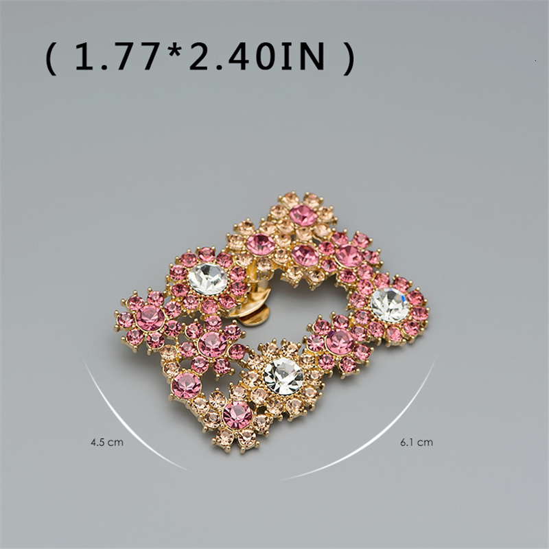 Shoe Parts Accessories Detachable Shoe Clips Flower Square Rhinestones Shoe Embellishment Wedding Pumps Decoration for Shoe Bag Dress Accessories 2 Pc