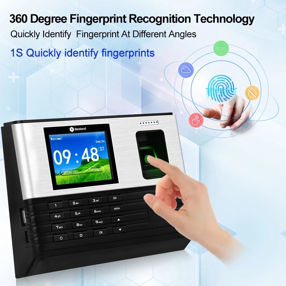 Recognition System Wifi RFID 2 8inch Biometric Fingerprint Time Attendance TCP IP USB Office Check in Realand Clock Free Software 230712