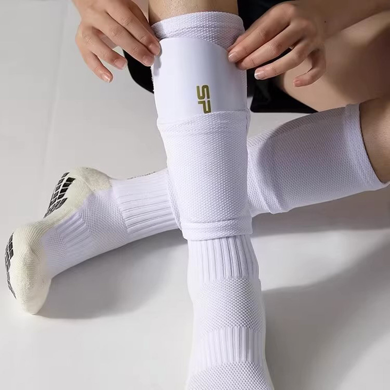 Protective Gear A Set Hight Elasticity Football Shin Guards Adults Kids Sports Legging Cover Outdoor Protection Nop Slip Soccer Socks 230713