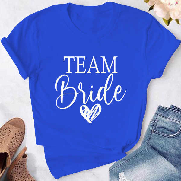 Women's T-Shirt Engagement Wedding Shower Short Sleeve Bride Team Single Party T-shirt G220612