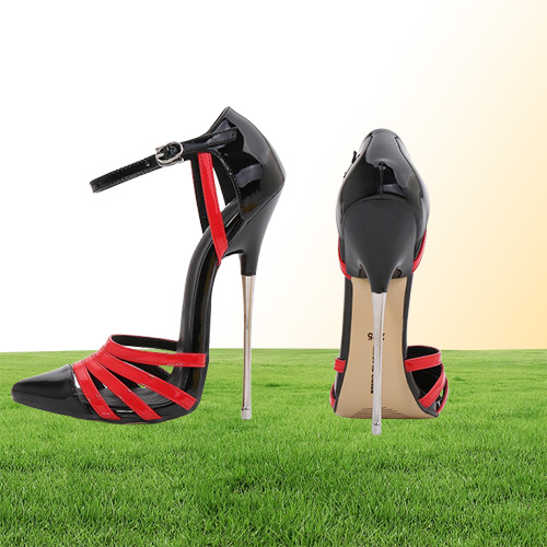 Extreme High Heels 16cm Mixed Colors Ankle Strap Women Shoes Stiletto Heel Show Modeling Party Female Shoes Pumps Sandals 46 LJ200