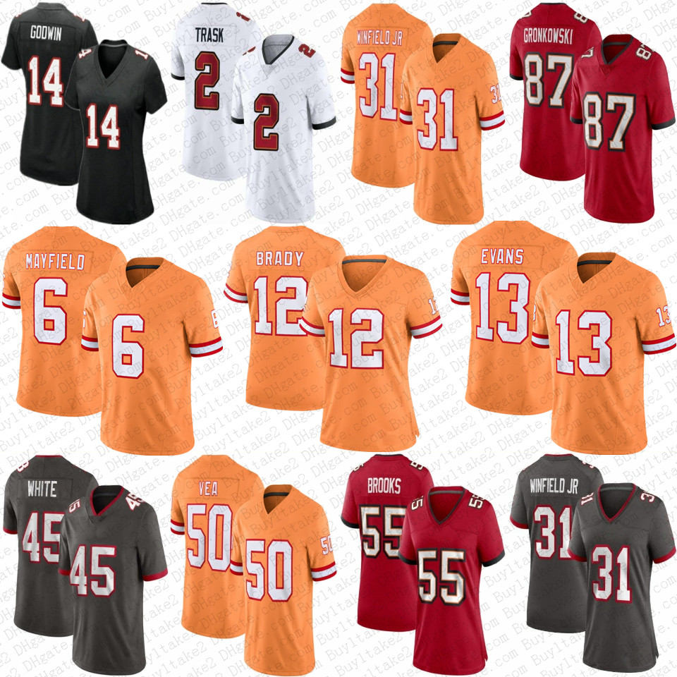 Tom Brady 6 Baker Mayfield Mike Evans Football Jersey Chris Godwin Devin White Rob Gronkowski Lavonte David Vita Vea Antoine Winfield Jr. Tristan Wirfs Derrick Brooks, Women
Tom Brady 6 Baker Mayfield Mike Evans Football Jersey Chris Godwin Devin White Rob Gronkowski Lavonte David Vita Vea Antoine Winfield Jr. Tristan Wirfs Derrick Brooks, Women