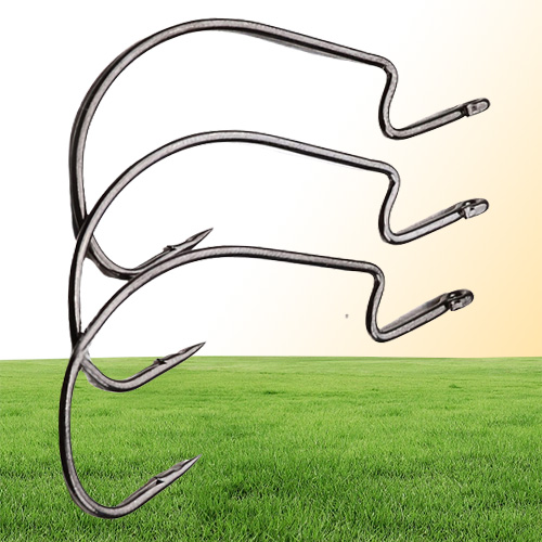 5 Sizes 1050 38105 Worm Hook High Carbon Steel Barbed Hooks Asian Carp Fishing Gear 200 Pieces Lot BL05
