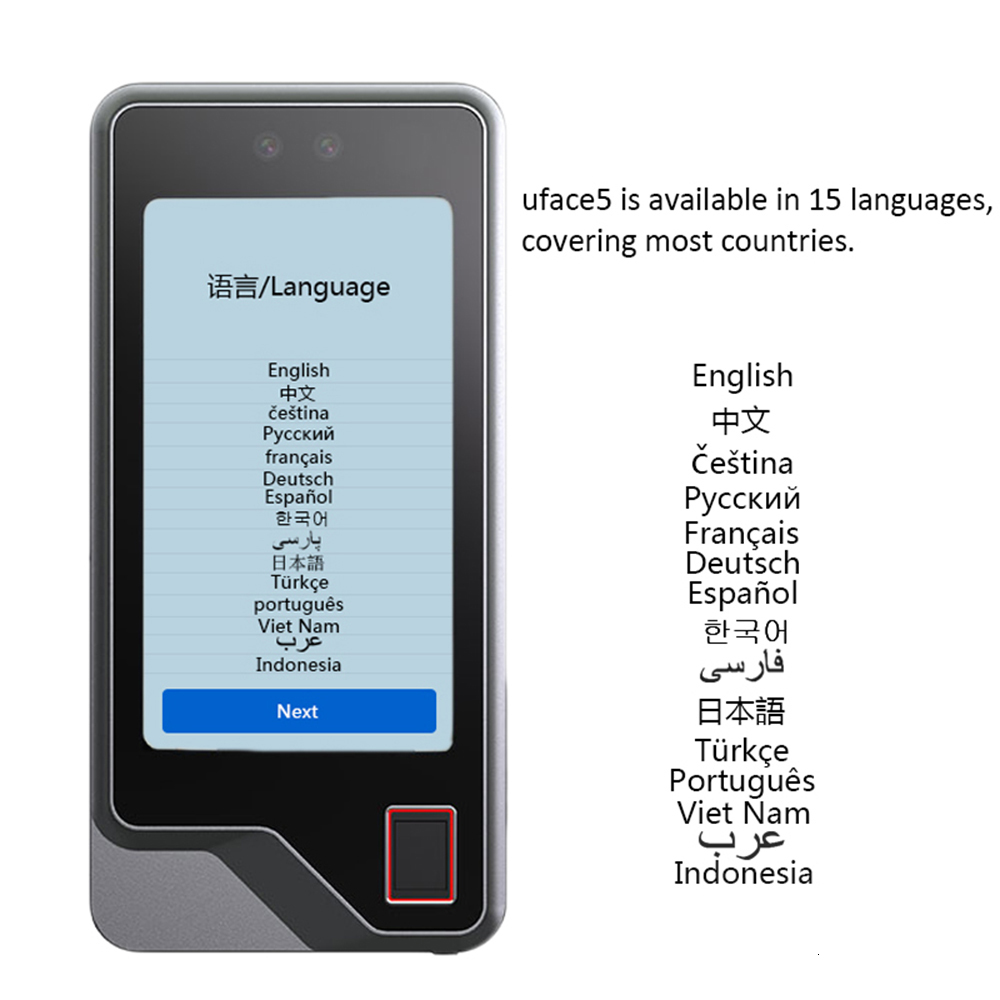 Recognition System Waterproof Fingerprint Face Time Attendance and Access Control Machine with WiFi Bluetooth Cloud TCP IP Clock 230712