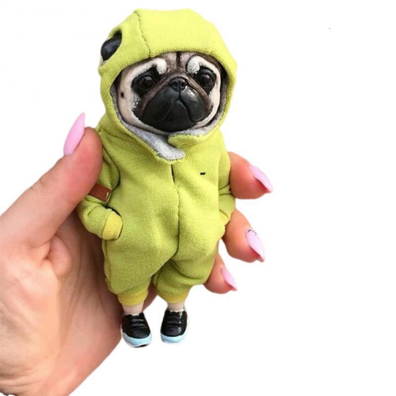 Decorative Objects Figurines Handmade Doll Resin Standing Puppy Plush Toy Figure Chihuahua SharPei Dog Cute Fashionable Animal Clay Home Decor Ornamen