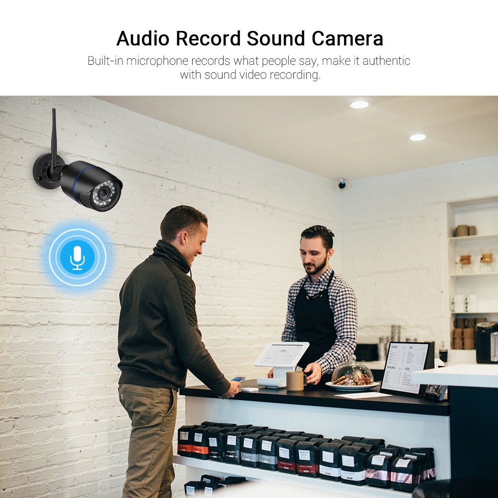 IP Cameras 5MP Wifi Camera HD 1080P Bullet Waterproof Outdoor Nightvision Audio Record Email Alert RTSP Xmeye Cloud iCSee 230712