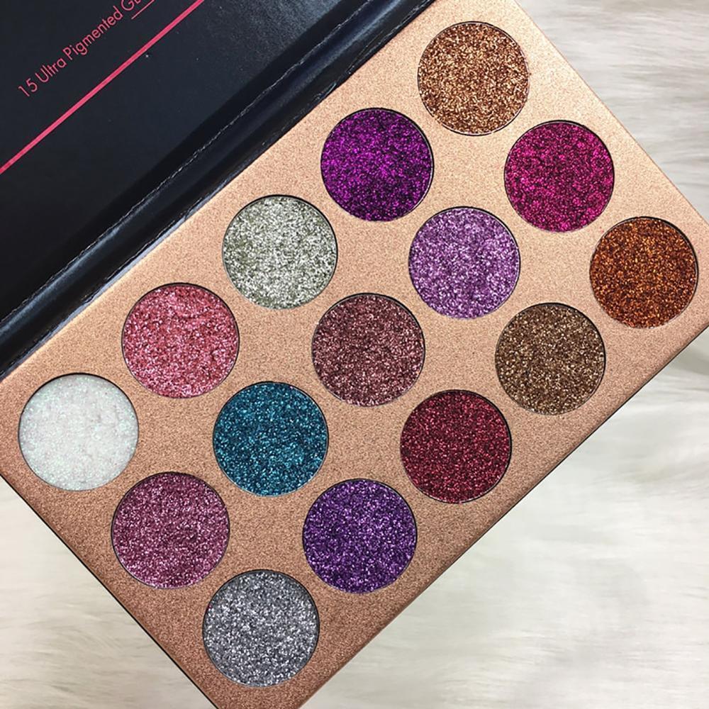 Eye Shadow BEAUTY GLAZED 15 Color Eyeshadow Palette Glitter Pressed Makeup Diamond Cosmetic Magnet Shine Shimmer Club Party Maquiagem 230712
